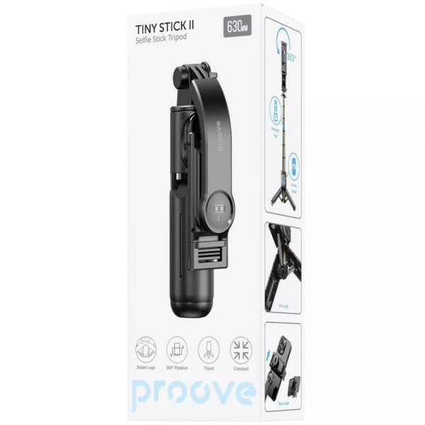 Трипод Proove Tiny Stick II Selfie Stick Tripod (630 mm) Black (MPTS20010001)