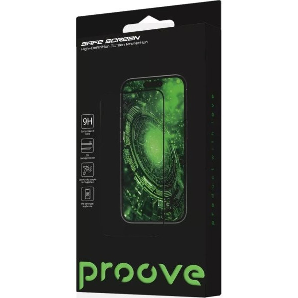 Защитное стекло Proove Safe Screen для iPhone 17 Pro Black (PGPSS1I17P01)