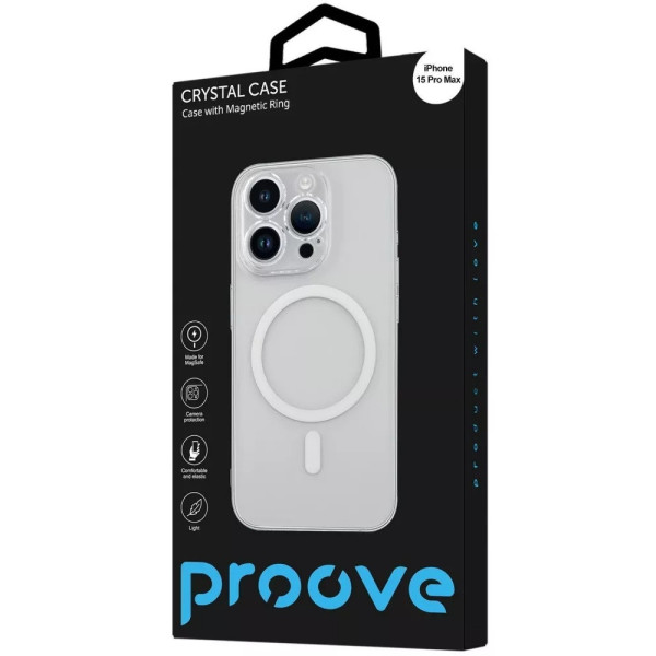 Чехол Proove Crystal Case with Magnetic Ring для iPhone 15 Pro Max Black (PCCCIP15PM02)
