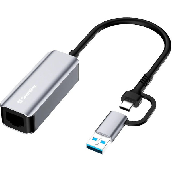 Мережевий адаптер ColorWay USB-A/USB-С 3.0 to RJ45 (CW-AD-CRG)