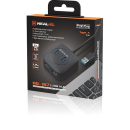 USB HUB REAL-EL HQ-187 4xUSB (EL123110010) 2