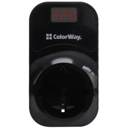 Реле напруги ColorWay (16A/3680W) 150V-210V/230V-280V DS1 Black (CW-VR16-04D)