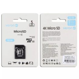 Карта пам'яті Veron microSDHC 32GB UHS-I + SD-адаптер