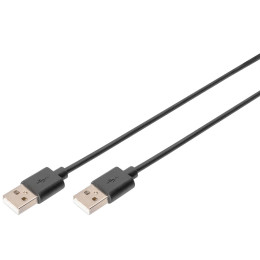 Кабель Digitus USB to USB (M/M) 1,8m Black (AK-300100-018-S)