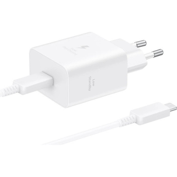 СЗУ Samsung 45W Compact Power Adapter + cable Type-C White (EP-T4511XWEGEU)