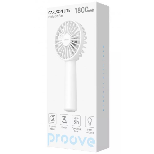 Вентилятор портативний Proove Carlson Lite White (PFCL03002002)