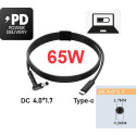 Кабель для ноутбука USB-C до DC 4.0 x 1.7 мм, 65W, 1.5 м (PD)