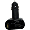 Автомобильное зарядное устройство DM PT-47 USB+2xType-C 50W Black