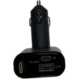 Автомобильное зарядное устройство DM PT-47 USB+2xType-C 50W Black