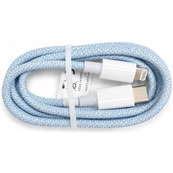 Кабель для зарядки iPhone Lightning Type-C 1m блакитний
