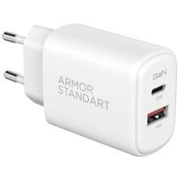МЗП ArmorStandart Poweraze 20W GaN Type-C + USB-A White (ARM87067)
