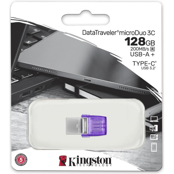 Флеш пам`ять Kingston DataTraveler microDuo 3C 128GB Type-C  (DTDUO3CG3/128GB)