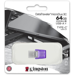 Флеш пам`ять Kingston DataTraveler microDuo 3C 64GB Type-C  (DTDUO3CG3/64GB)