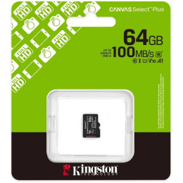Карта пам'яті Kingston Canvas Select Plus microSDHC 64GB UHS-I R100MB/s (SDCS3/64GBSP)