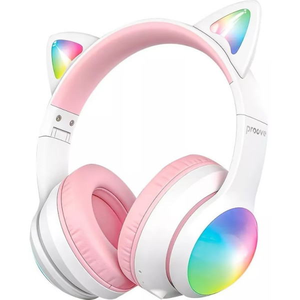 Bluetooth-гарнітура Proove Kids LumiCat (APP) White/Pink (HPLC0001AP25)