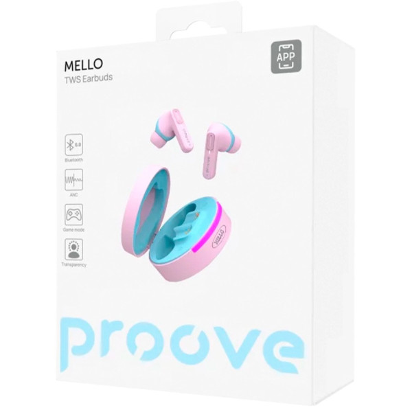 Bluetooth-гарнітура Proove Mello TWS with ANC (APP) Cotton Candy (TWML0001AP24)
