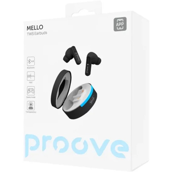 Bluetooth-гарнітура Proove Mello TWS with ANC (APP) Black (TWML0001AP01)