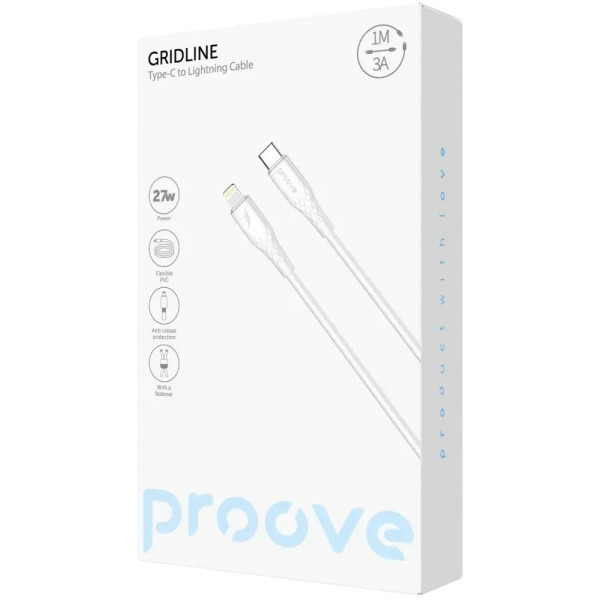 Кабель Proove Simple Silicone Type-C to Lightning 27W 1m White (CCSS27002102)