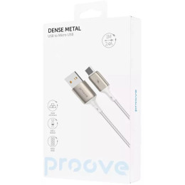 Кабель Proove Dense Metal USB to Micro 2.4A 1m White (CCDM20001302) 2