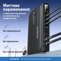 Портативне джерело живлення для роутера Docreate 36W DC1036L UPS (No battery) Black EU 2