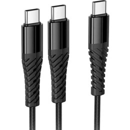 Кабель Hoco X123 2-in-1 Type-C to 2 Type-C 2.4A 1.2m Black