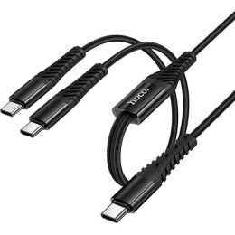 Кабель Hoco X123 2-in-1 Type-C to 2 Type-C 2.4A 1.2m Black