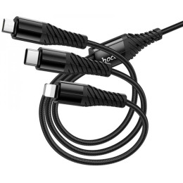 Кабель Hoco X123 3-in-1 Type-C to Type-C+MicroUSB+Lightnong 2A 1m Black 2