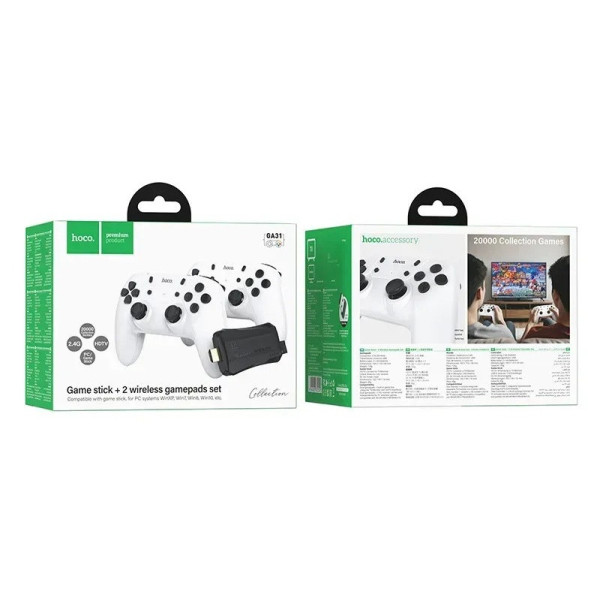 Геймпад Hoco GA31 TV-PC Game Stick с 2 беспроводных джойстика и 20000 игр