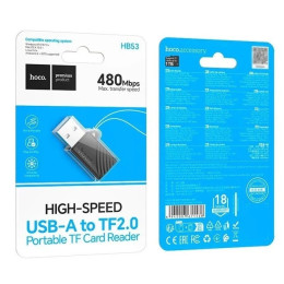 Кардрідер Hoco HB53 USB to TF 2.0 Black 2