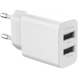 Сетевое зарядное устройство Gelius Simple GP-HC059 2 USB 2.4A + cable Type-C White