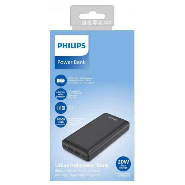 Power Bank Philips 20000mAh 20W Black