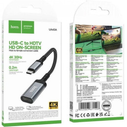 Адаптер Hoco UA43A Type-C to HDTV Metal Gray