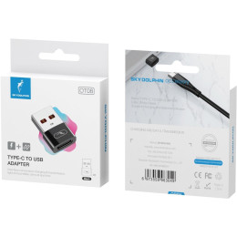 Адаптер SkyDolphin OT08 Mini Type-C tp USB (F/M) Black (SDADPT-00031)
