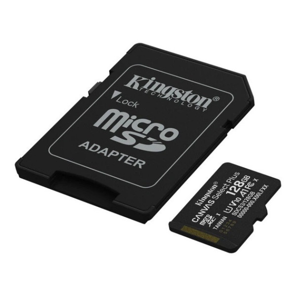Карта памяти Kingston microSDXC 128GB Canvas Select Plus UHS-I R150MBs + SD-адаптер (SDCS3/128GB)