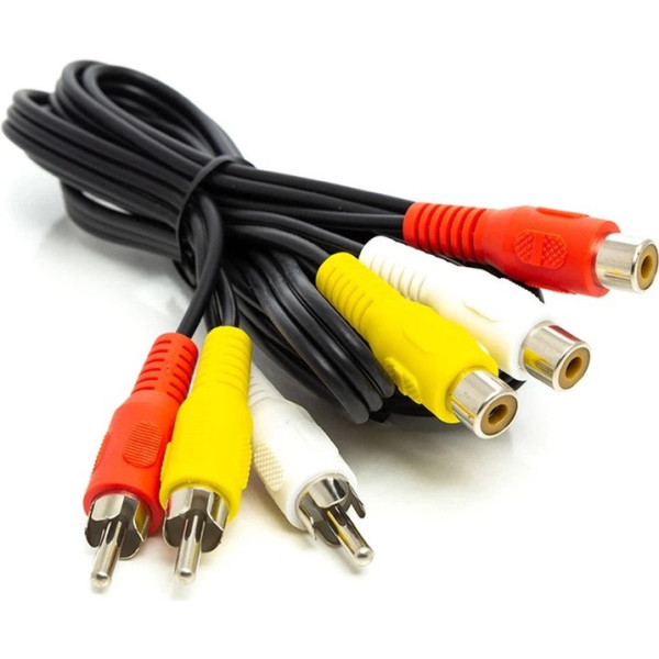 Кабель PowerPlant 3хRCA-3хRCA 1м Black (CA912049)