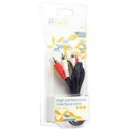 Кабель PowerPlant 3хRCA-3хRCA 1м Black (CA912049)