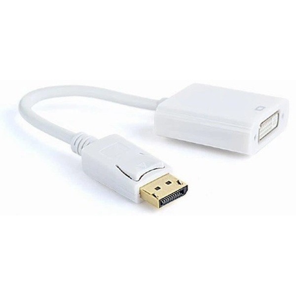 Перехідник Cablexpert DisplayPort-DVI, 0.1м, Білий (A-DPM-DVIF-002-W)