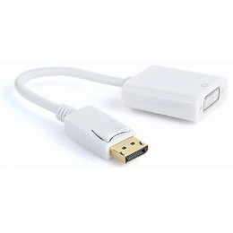 Перехідник Cablexpert DisplayPort-DVI, 0.1м, Білий (A-DPM-DVIF-002-W)