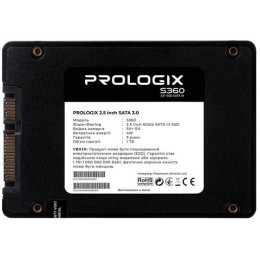 Накопичувач SSD 1TB Prologix S360 2.5" SATAIII 3D TLC (PRO1000GS360) 2