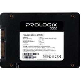 Накопитель SSD 480GB Prologix S320 2.5" SATAIII 3D TLC (PRO480GS320)