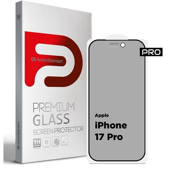 Захисне скло ArmorStandart Pro Anti-spy Matte для Apple iPhone 17 Pro (ARM86418)