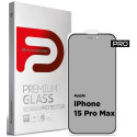 Захисне скло ArmorStandart Pro Anti-spy Matte для Apple iPhone 15 Pro Max Black (ARM73172)