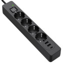Фільтр живлення СolorWay 4 розетки, 2USB-A,Type-C (24W) 2м Black (CW-CHE432PDB)