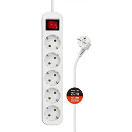 Фільтр живлення СolorWay 5 розеток 2м White (CW-PSEA52W)