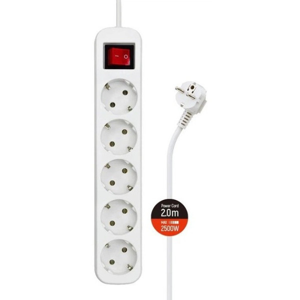 Фільтр живлення СolorWay 5 розеток 2м White (CW-PSEA52W)
