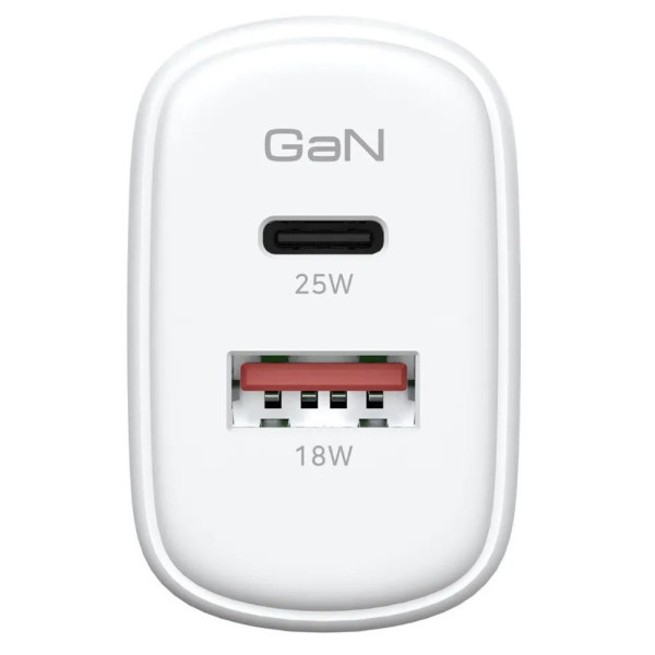 МЗП ArmorStandart Poweraze 25W GaN Type-C + USB-A White (ARM87067)
