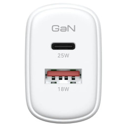 МЗП ArmorStandart Poweraze 25W GaN Type-C + USB-A White (ARM87067)