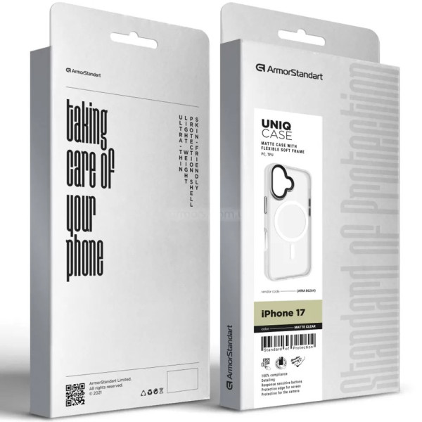 Чехол ArmorStandart Uniq MagCase для Apple iPhone 17 Matte Clear (ARM86264)