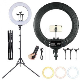 Лампа кільцева LED RL-18 (46cm) 55W 3m cable 3 holder Black