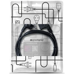 Кабель питания ArmorStandart CEE 7/7 - С13 угловой1.8м black (ARM73124) 2